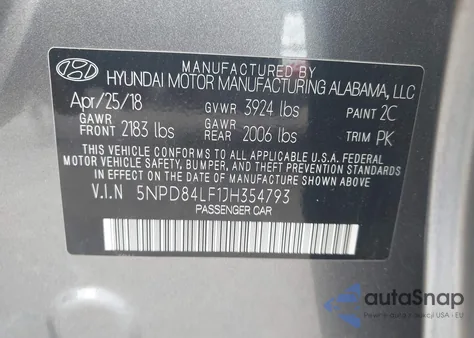 2018 Hyundai Elantra Limited from USA, damaged, VIN 5NPD84LF1JH354793